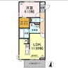 Ｄ-ｒｏｏｍ日の出 1LDKの間取り