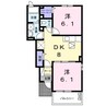 ドミールシャルマンⅢ 2DKの間取り