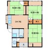 与賀町中津隈貸家 3DKの間取り