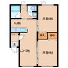 エーコーモア岩見沢Ａ 2LDKの間取り