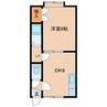 シティハイツＢ棟 1DKの間取り