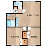 リヴィエール313B 2LDKの間取り