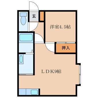 間取図 函館本線/深川駅 徒歩25分 2階 築27年