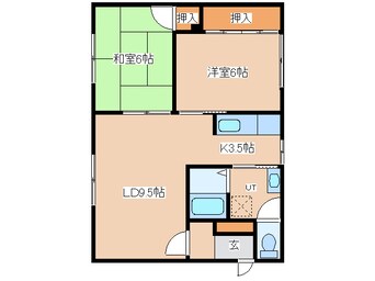 間取図 函館本線/深川駅 徒歩23分 1階 築29年