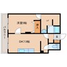 シャトー414 1DKの間取り