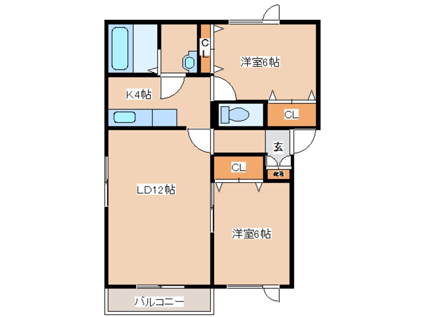 間取図 シャトン岩見沢B
