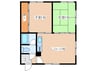マンションわかば 2LDKの間取り