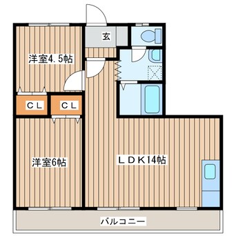 間取図 第2北海荘2号館B棟