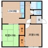 函館本線/美唄駅 徒歩10分 1階 築27年 2LDKの間取り