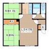 鉄北ハイツⅠ 2LDKの間取り