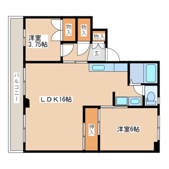 間取図 函館本線/峰延駅 車移動　18分8km 2階 築41年