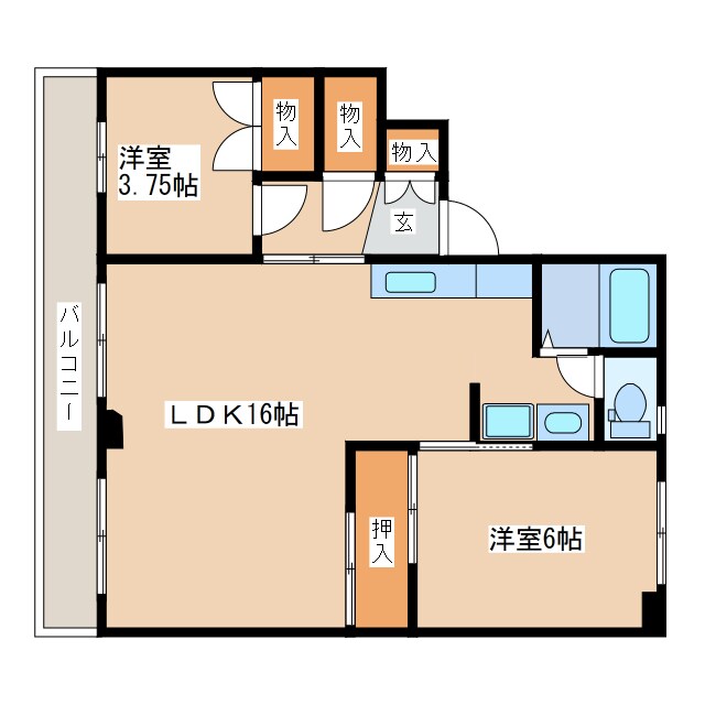 間取り図 函館本線/峰延駅 車移動　18分8km 2階 築41年