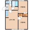 喜多伸マンション 2LDKの間取り