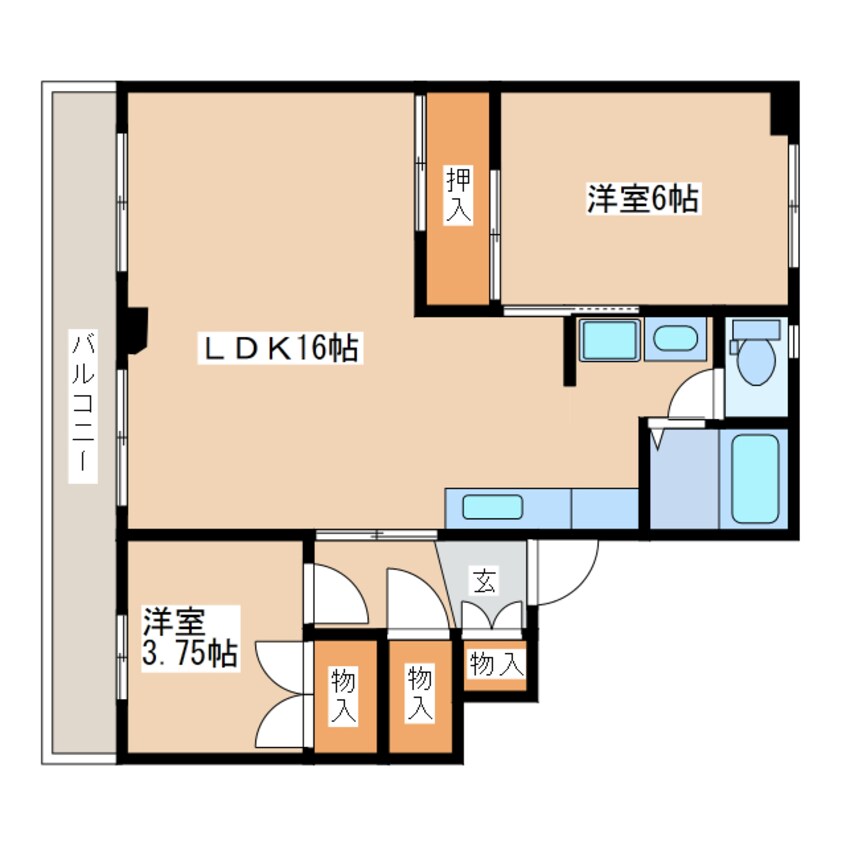 間取図 函館本線/峰延駅 車移動　18分8km 4階 築41年