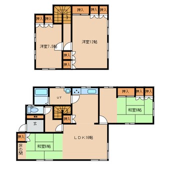 間取図 函館本線/幌向駅 徒歩10分 1-2階 築57年