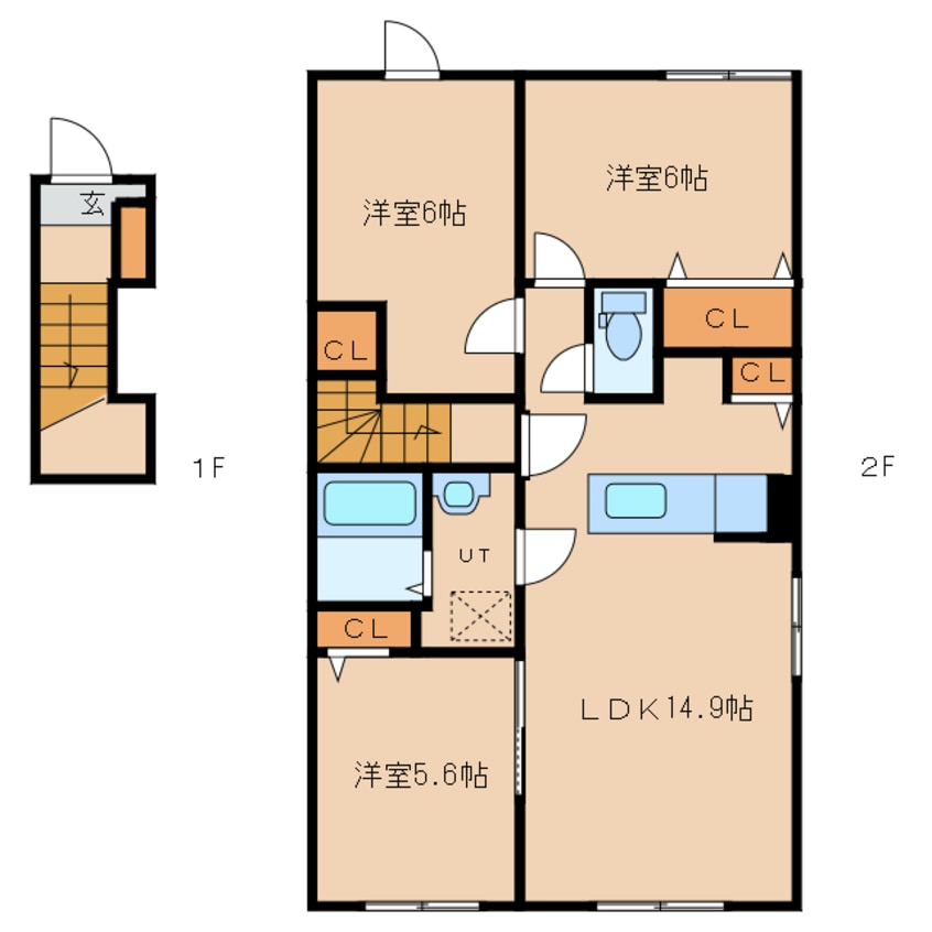 間取図 函館本線/美唄駅 徒歩7分 1階 築5年
