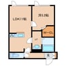 レオニール岩見沢 1LDKの間取り