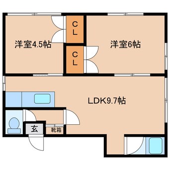 間取図 コーポラス岩井