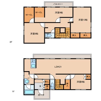 間取図 三笠市榊町貸家