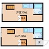アーロンシャート 1LDKの間取り