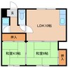 グリーンマンション 2LDKの間取り