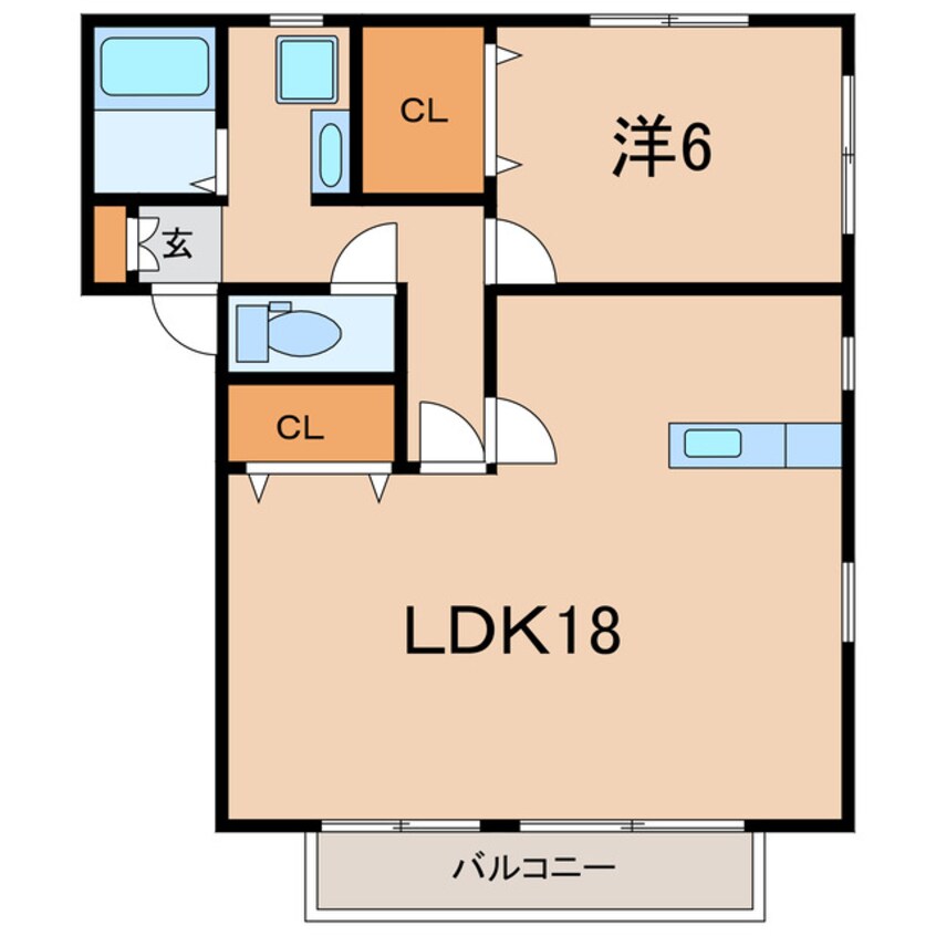 間取図 常磐線（東北地方）/相馬駅 徒歩8分 2階 築22年