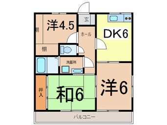 間取図 常磐線（東北地方）/相馬駅 徒歩16分 2階 築26年