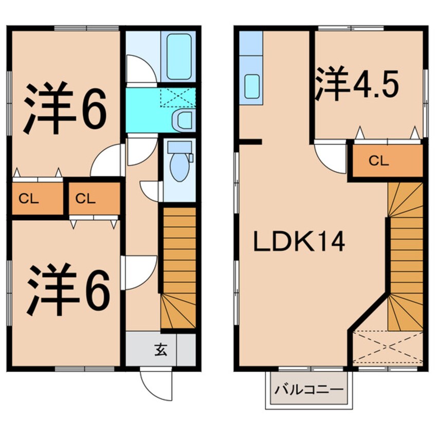 間取図 常磐線（東北地方）/相馬駅 徒歩27分 1-2階 築20年