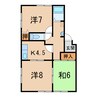 常磐線（東北地方）/相馬駅 徒歩17分 2階 築28年 3Kの間取り