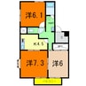 常磐線（東北地方）/相馬駅 徒歩17分 1階 築28年 3Kの間取り