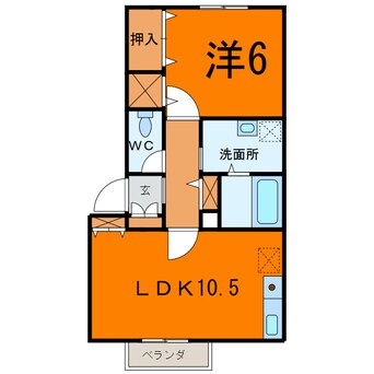 間取図 常磐線（東北地方）/相馬駅 徒歩16分 2階 築23年