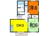 ステイブル塚ノ町 2DKの間取り