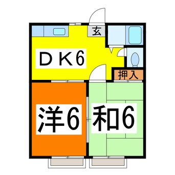 間取図 常磐線（東北地方）/相馬駅 徒歩15分 2階 築35年