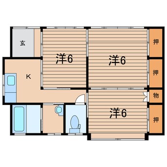 間取図 常磐線（東北地方）/相馬駅 徒歩23分 1階 築35年