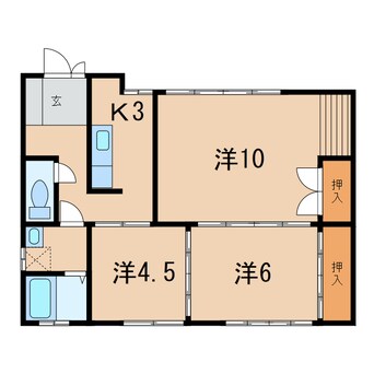 間取図 常磐線（東北地方）/相馬駅 徒歩15分 1階 築32年