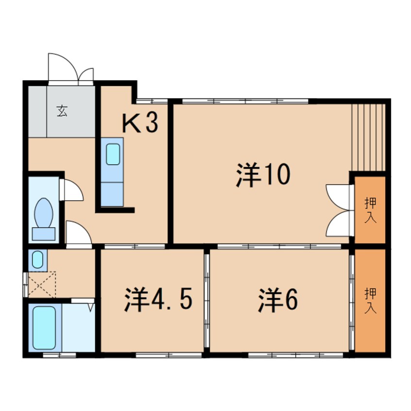 間取図 常磐線（東北地方）/相馬駅 徒歩15分 1階 築32年