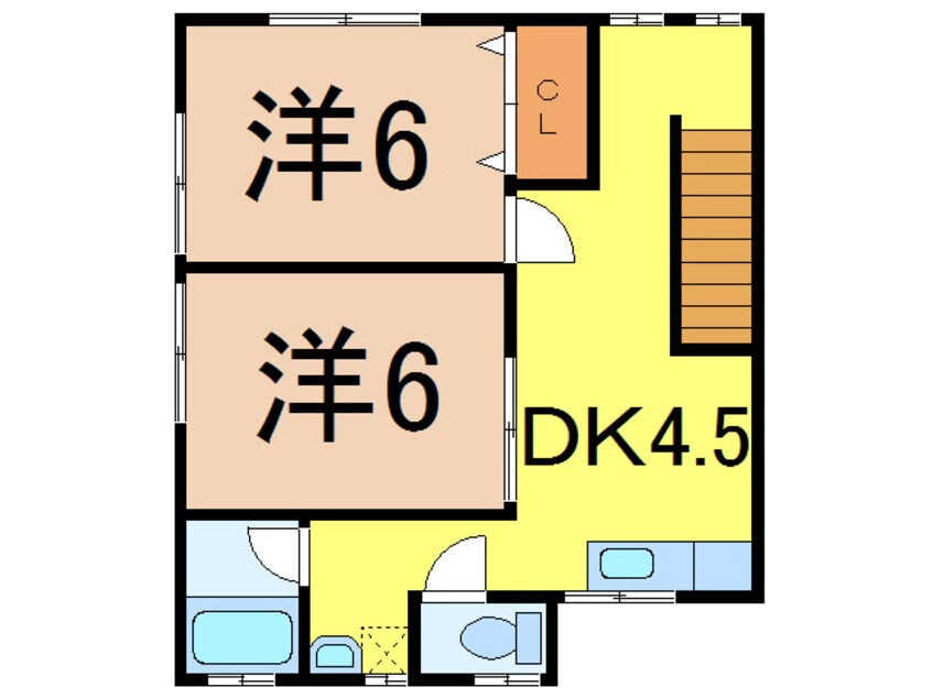 間取図 常磐線（東北地方）/相馬駅 徒歩15分 2階 築26年