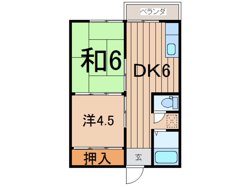 間取図 常磐線（東北地方）/相馬駅 徒歩8分 2階 築31年