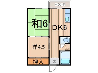 間取図 常磐線（東北地方）/相馬駅 徒歩8分 2階 築31年