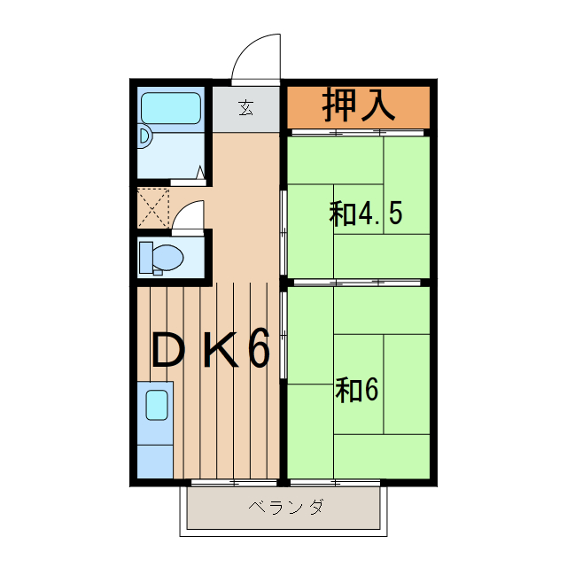 間取り図 常磐線（東北地方）/相馬駅 徒歩8分 2階 築32年