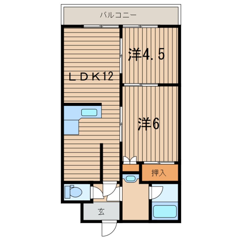 間取図 常磐線（東北地方）/相馬駅 徒歩11分 2階 築32年