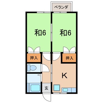 間取図 常磐線（東北地方）/相馬駅 徒歩16分 1階 築36年