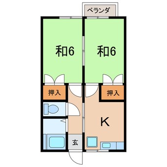 間取図 常磐線（東北地方）/相馬駅 徒歩16分 1階 築36年