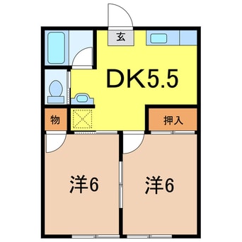 間取図 常磐線（東北地方）/相馬駅 徒歩16分 1階 築27年