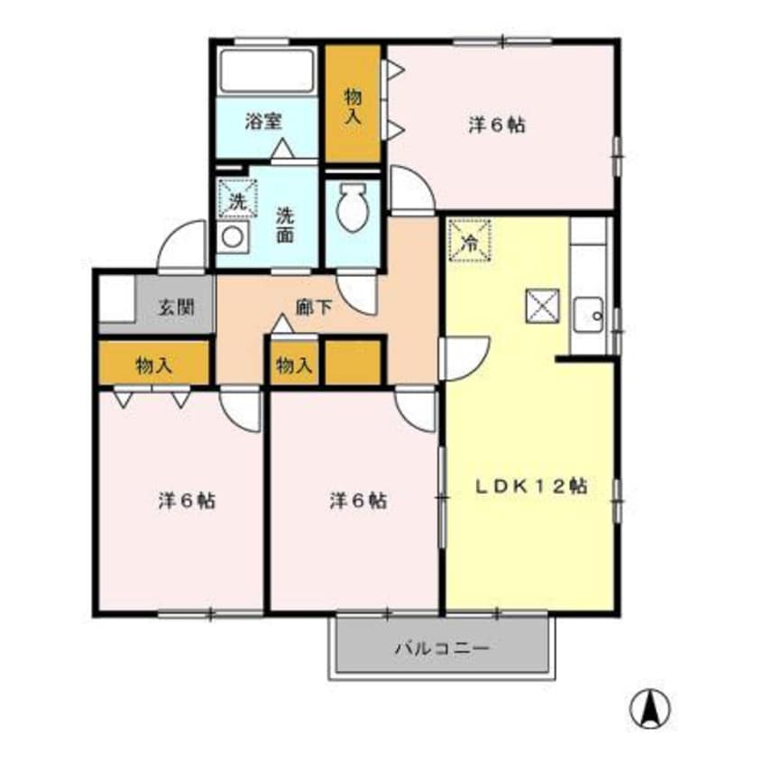 間取図 常磐線（東北地方）/相馬駅 徒歩22分 1階 築22年