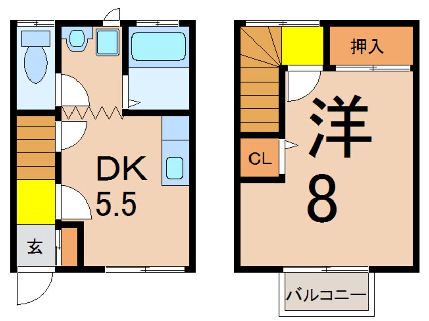 間取図 常磐線（東北地方）/相馬駅 徒歩24分 1-2階 築13年