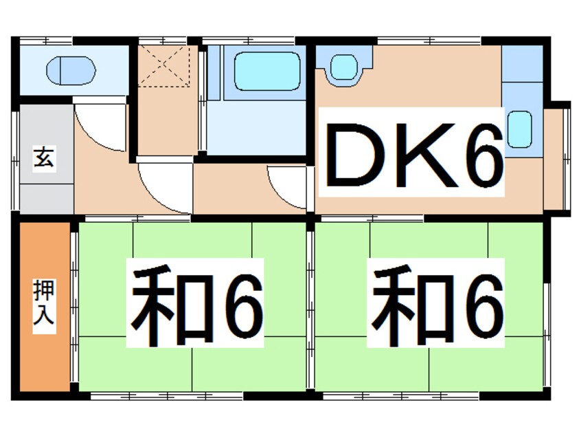 間取図 常磐線（東北地方）/相馬駅 徒歩26分 1階 築39年