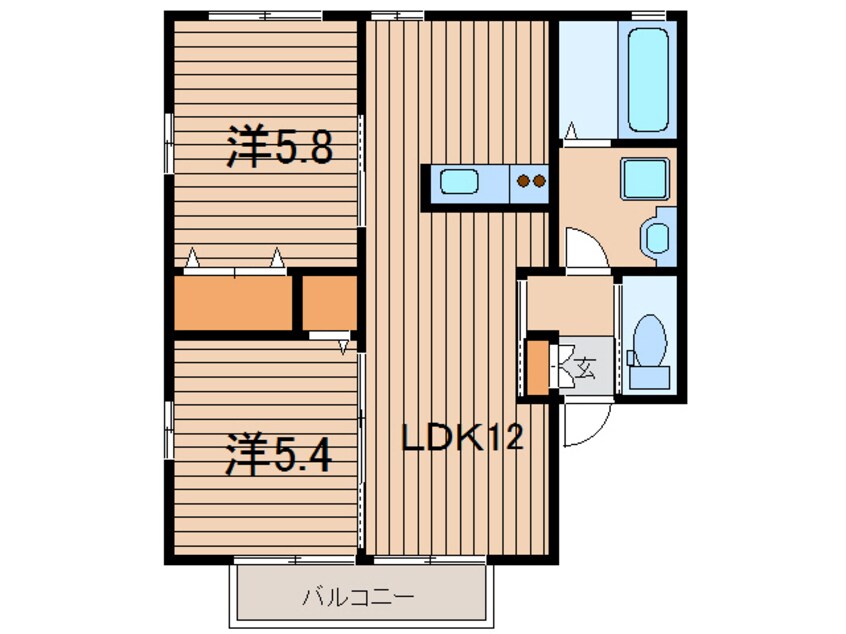 間取図 常磐線（東北地方）/駒ケ嶺駅 徒歩14分 1階 築9年