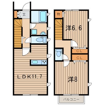 間取図 常磐線（東北地方）/相馬駅 徒歩14分 1-2階 築6年