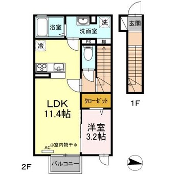 間取図 常磐線（東北地方）/相馬駅 徒歩4分 2階 築5年